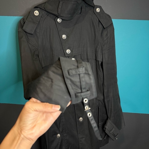 Versace Versus Black Trench Coat for Women - Picture 6 of 12
